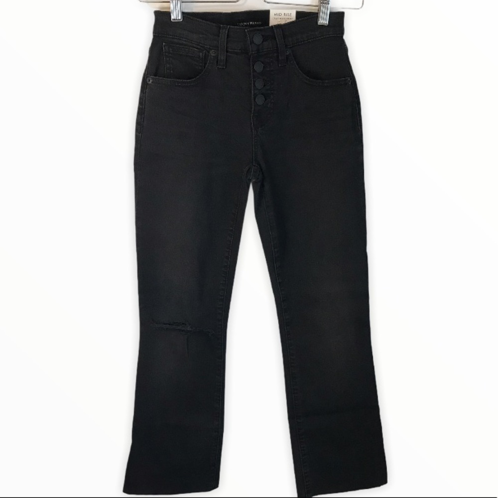 Lucky Jeans Ava Button Fly Crop Mini Boot NWT